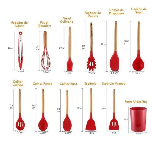 Silicone Colher Kit Jogo 12 Peças